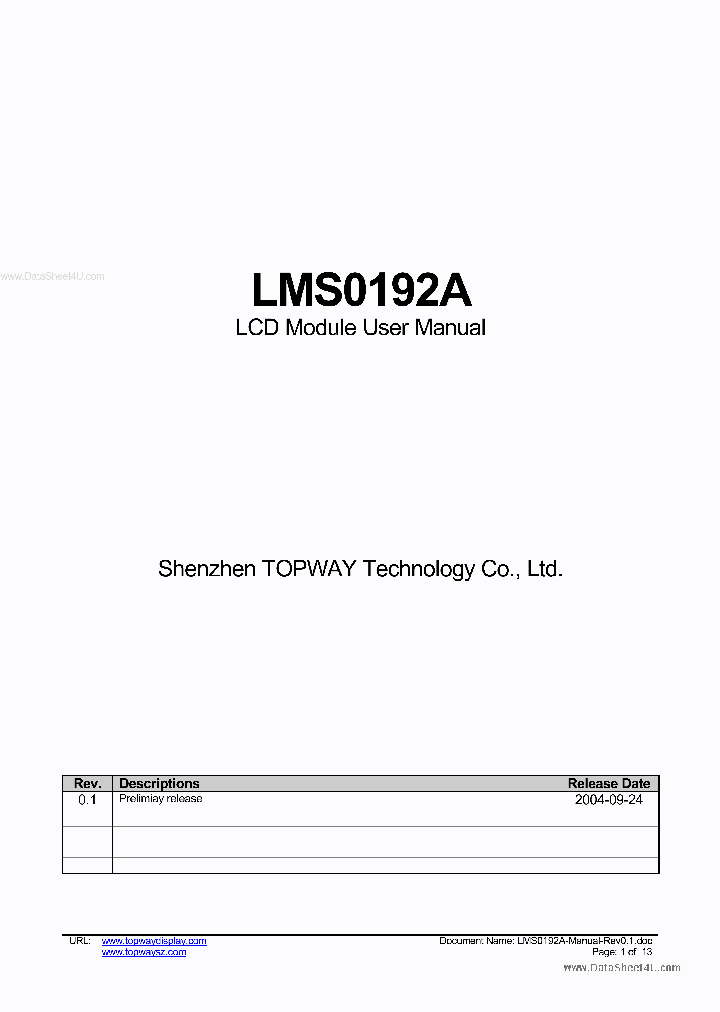LMS0192A_2115644.PDF Datasheet