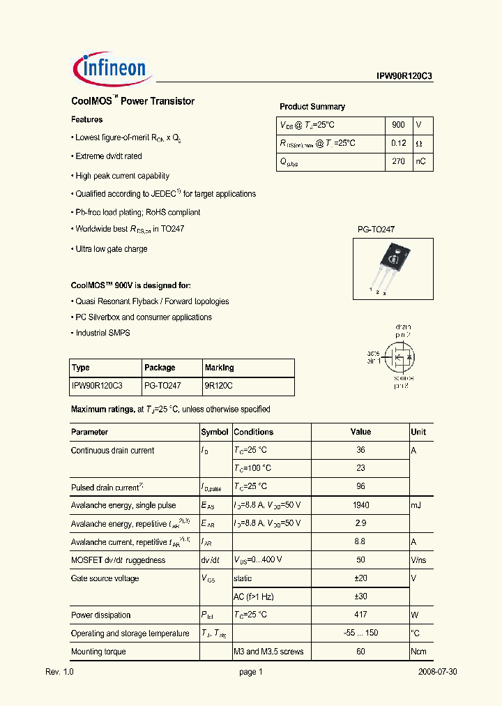 IPW90R120C3_2117355.PDF Datasheet
