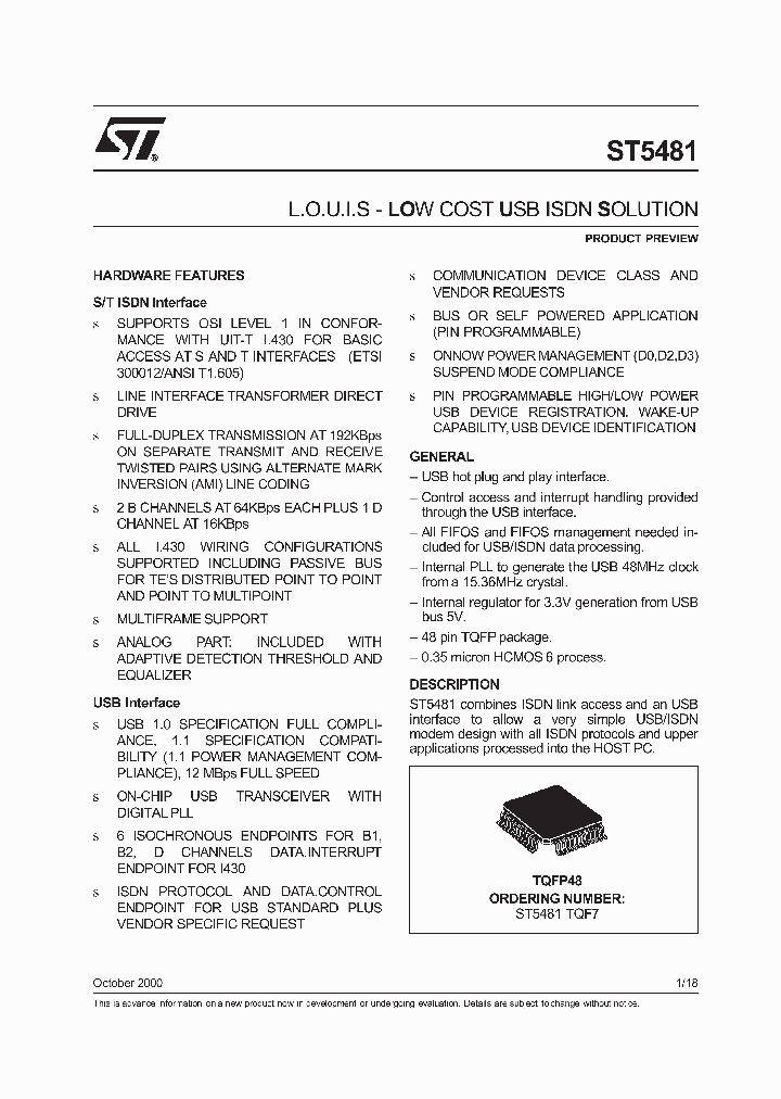 ST5481---LOUIS_2119615.PDF Datasheet