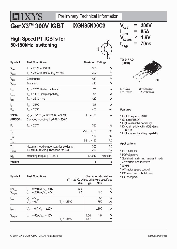 IXGH85N30C3_2123027.PDF Datasheet