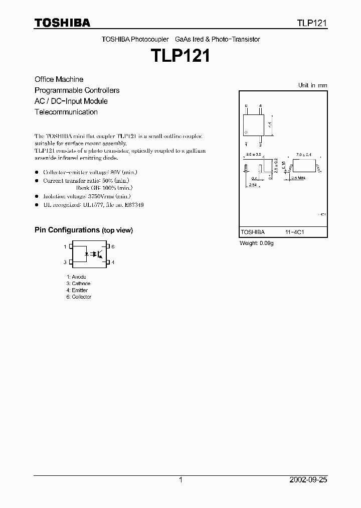 TLP121_2139848.PDF Datasheet