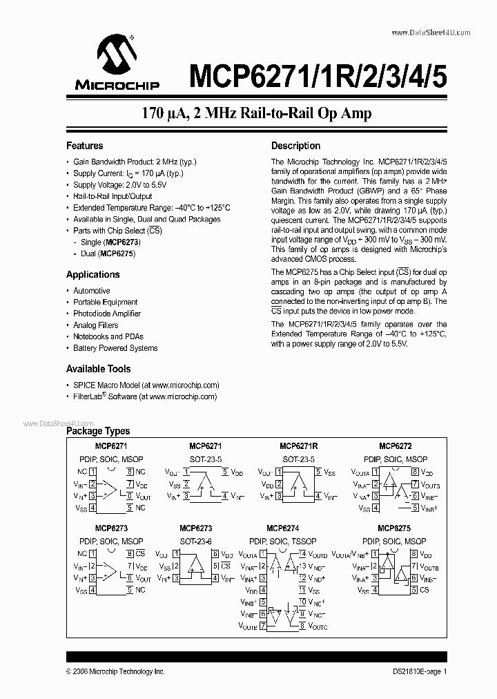 MCP6272_2148661.PDF Datasheet