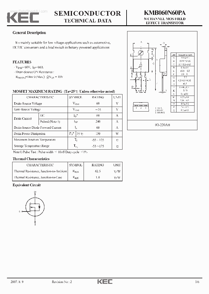 KMB060N60PA_2151087.PDF Datasheet