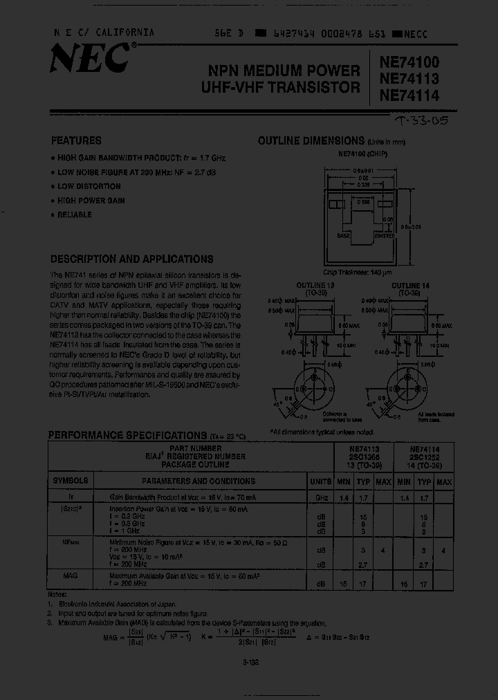 NE74114_2153399.PDF Datasheet