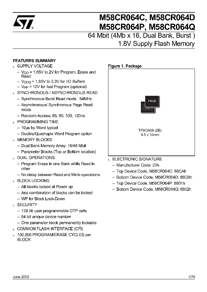M58CR064-ZBT_2153815.PDF Datasheet