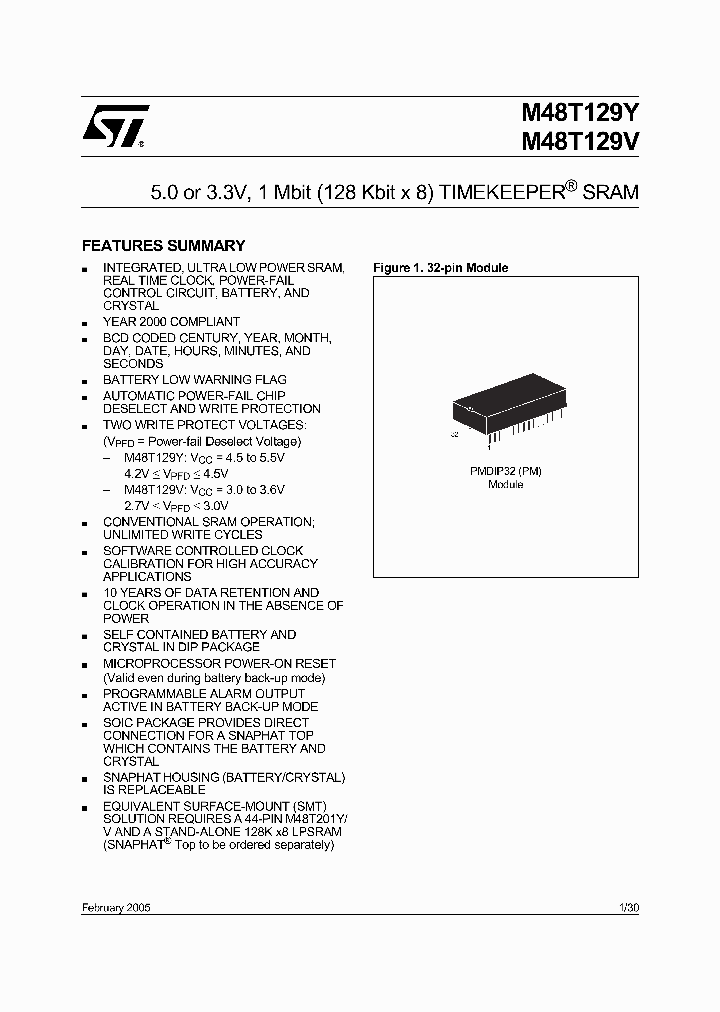 M48T129V-85PM1_2155210.PDF Datasheet