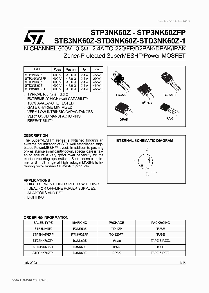 P3NK60ZFP_2155026.PDF Datasheet