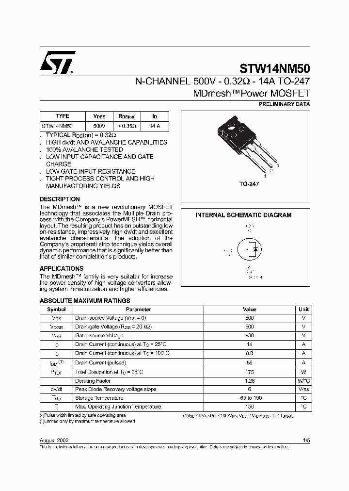 STW14NM50_2159537.PDF Datasheet