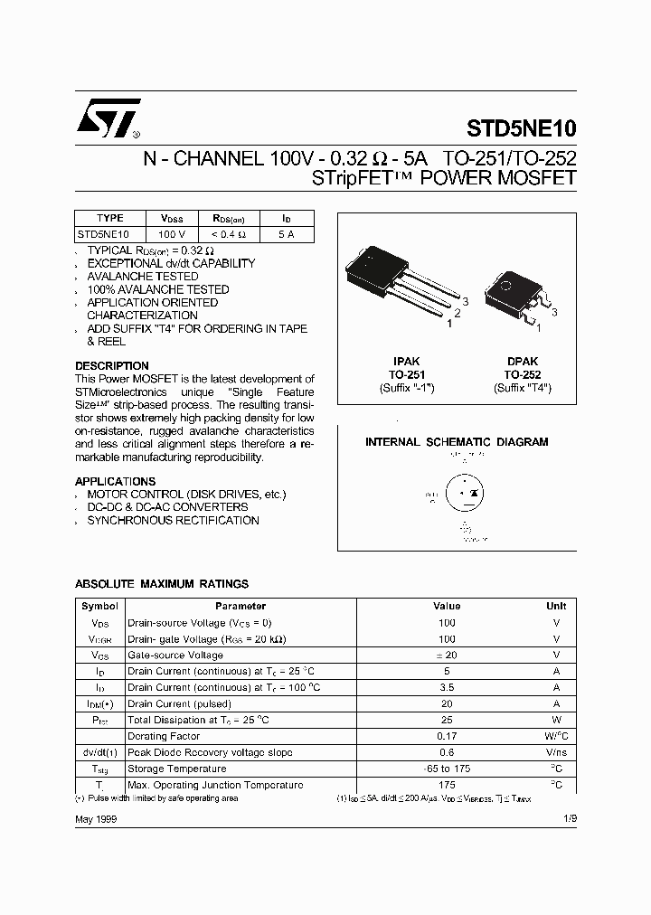 STD5NE10_2159533.PDF Datasheet