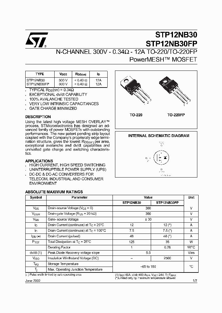 STP12NB30FP_2159670.PDF Datasheet