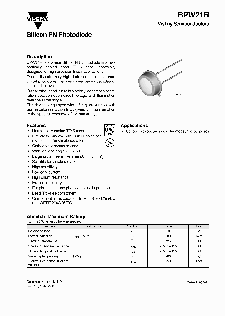 BPW21R_2167293.PDF Datasheet