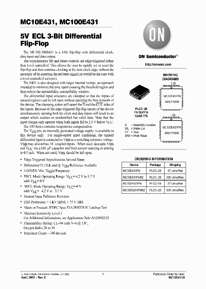 MC10E431-D_2167542.PDF Datasheet