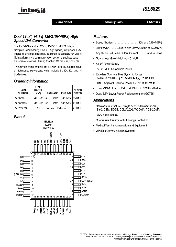ISL5829_2167668.PDF Datasheet