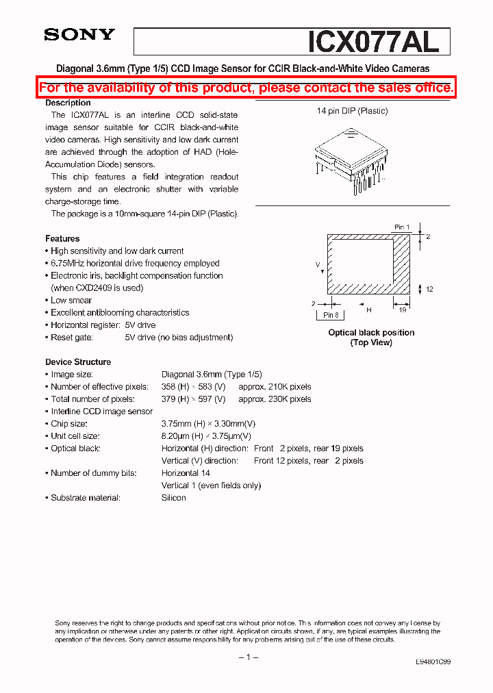 ICX077AL_2169616.PDF Datasheet