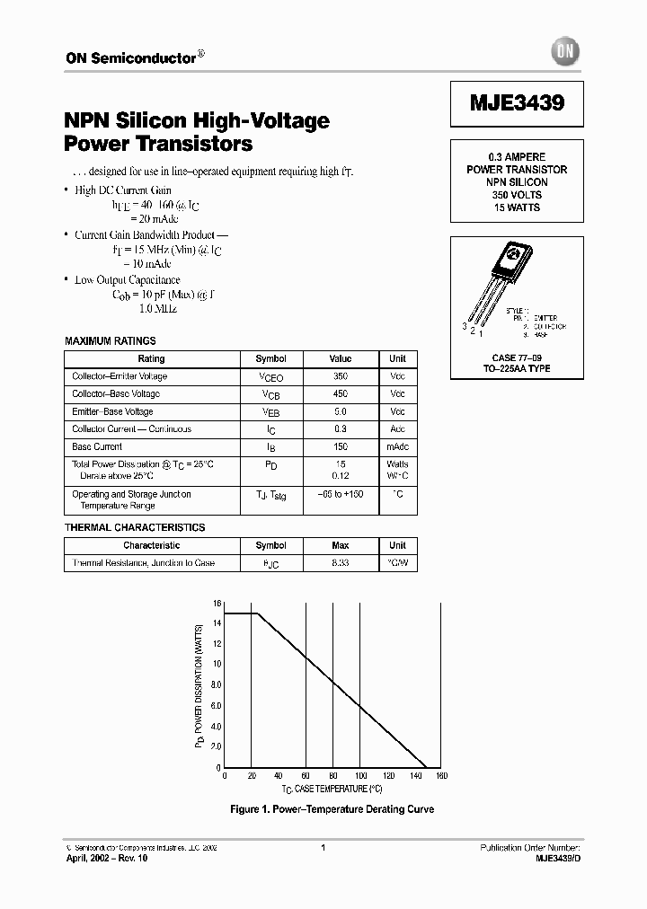 MJE3439-D_2179697.PDF Datasheet