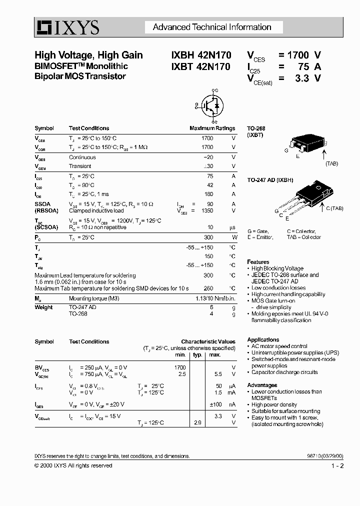 IXBT42N170_2181922.PDF Datasheet