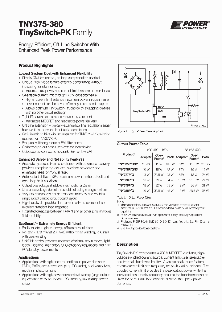 TNY375PN_2184727.PDF Datasheet