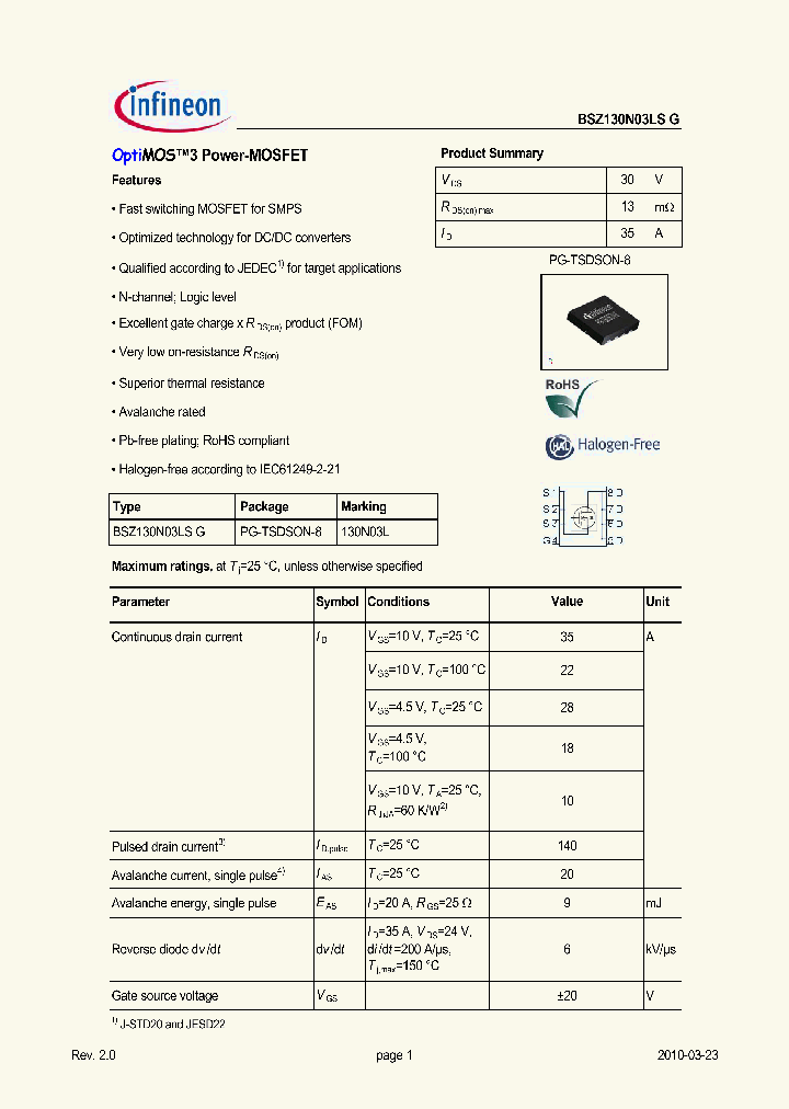 BSZ130N03LSG_2185614.PDF Datasheet