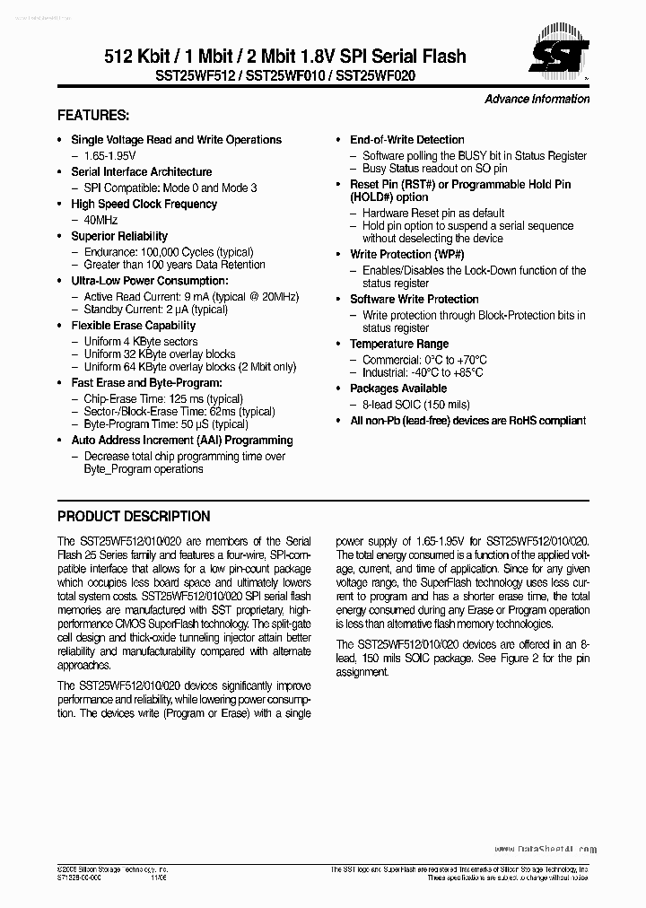 SST25WF010_2208585.PDF Datasheet