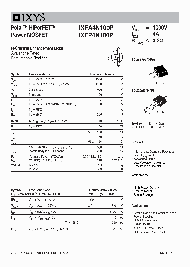 IXFP4N100P_2210257.PDF Datasheet