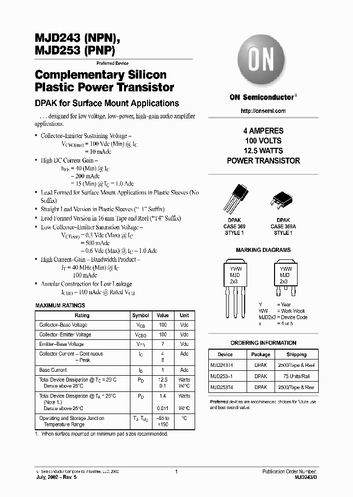 MJD243-D_2211548.PDF Datasheet