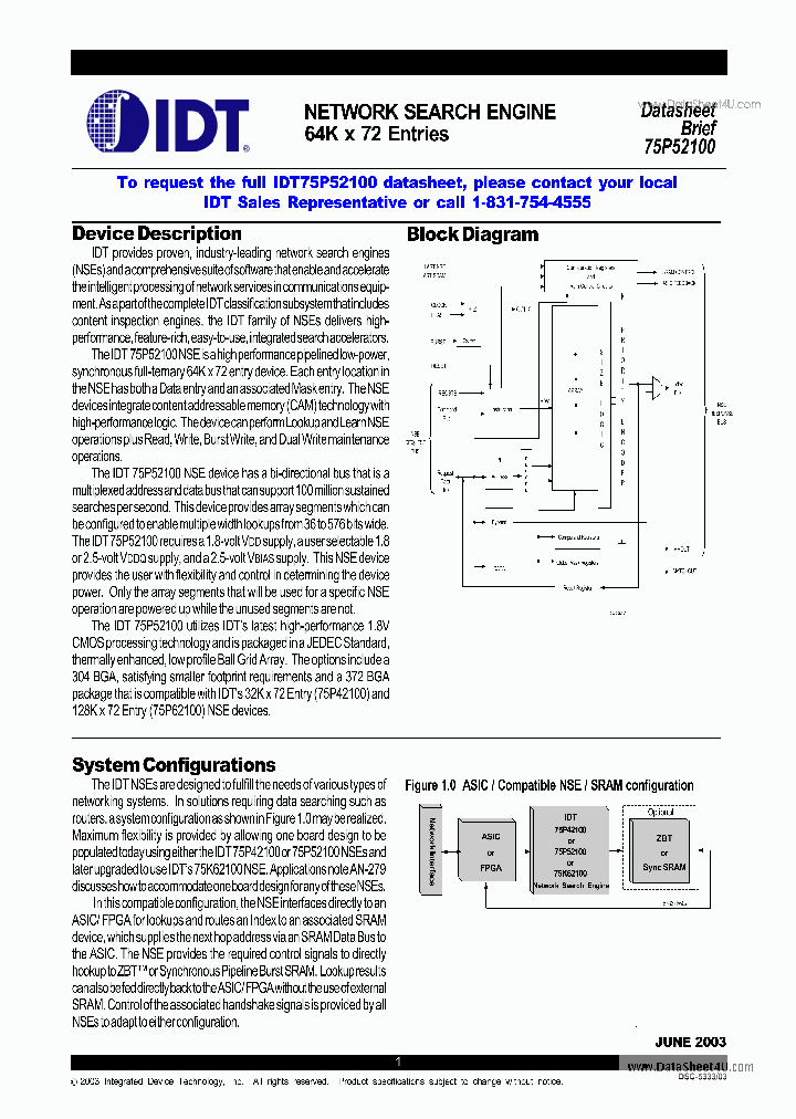 IDT75P52100_2212281.PDF Datasheet