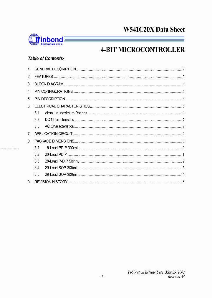 W541C20X_2214491.PDF Datasheet