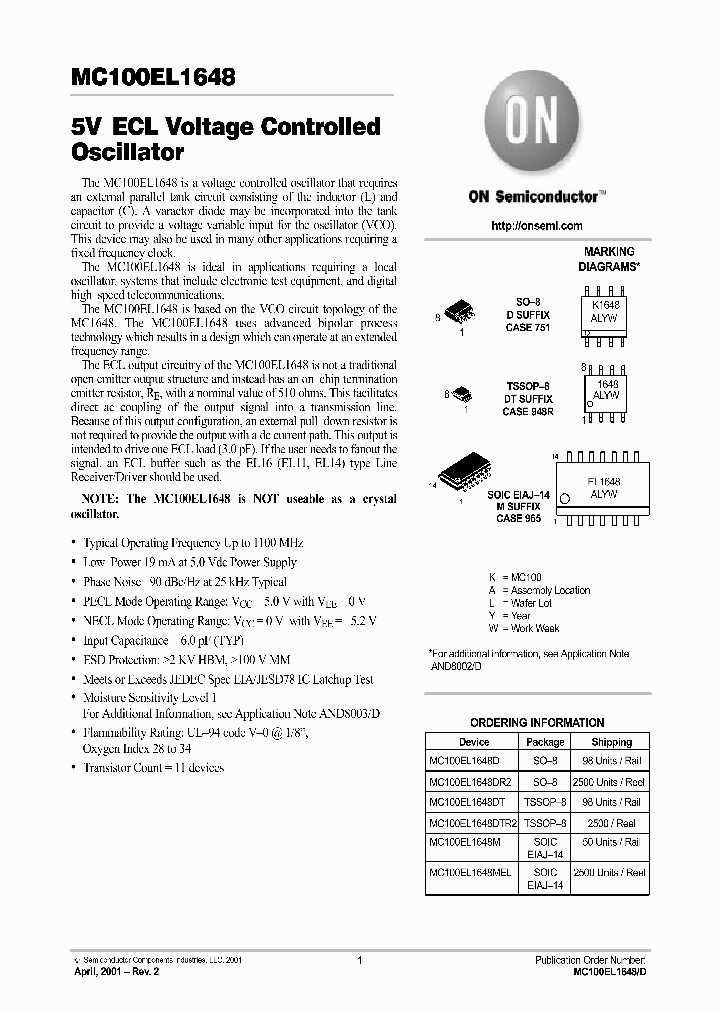 MC100EL1648-D_2216292.PDF Datasheet