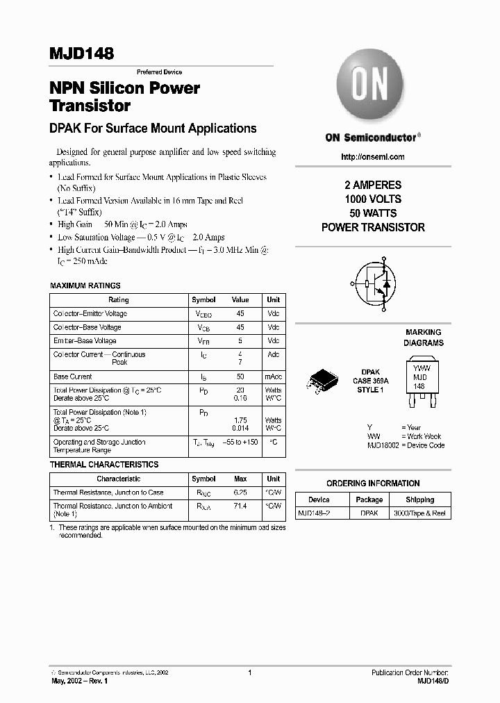 MJD148-D_2216294.PDF Datasheet