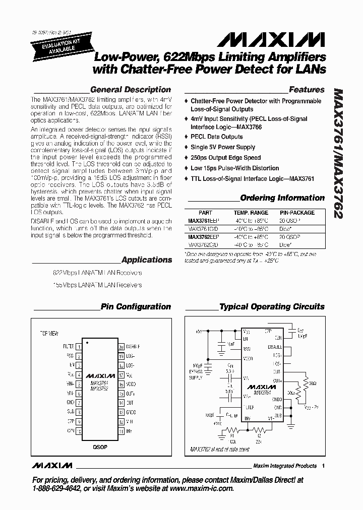 MAX3761_2216617.PDF Datasheet