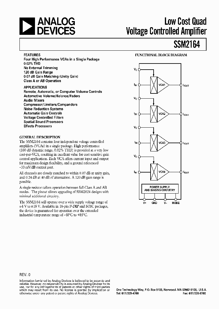 SSM2164S-REEL_2218094.PDF Datasheet