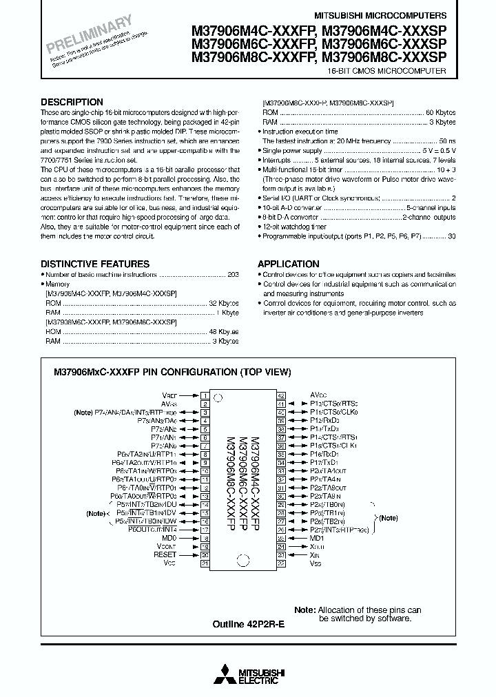 M37906M4C-XXXFP_2220462.PDF Datasheet