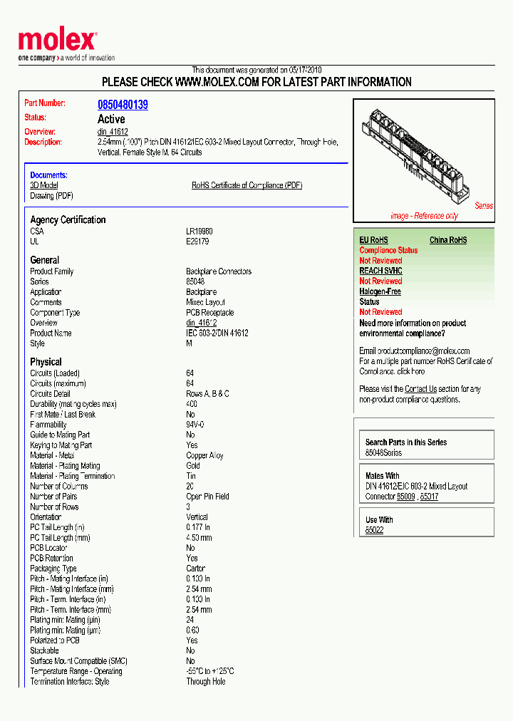 85048-0139_2214868.PDF Datasheet