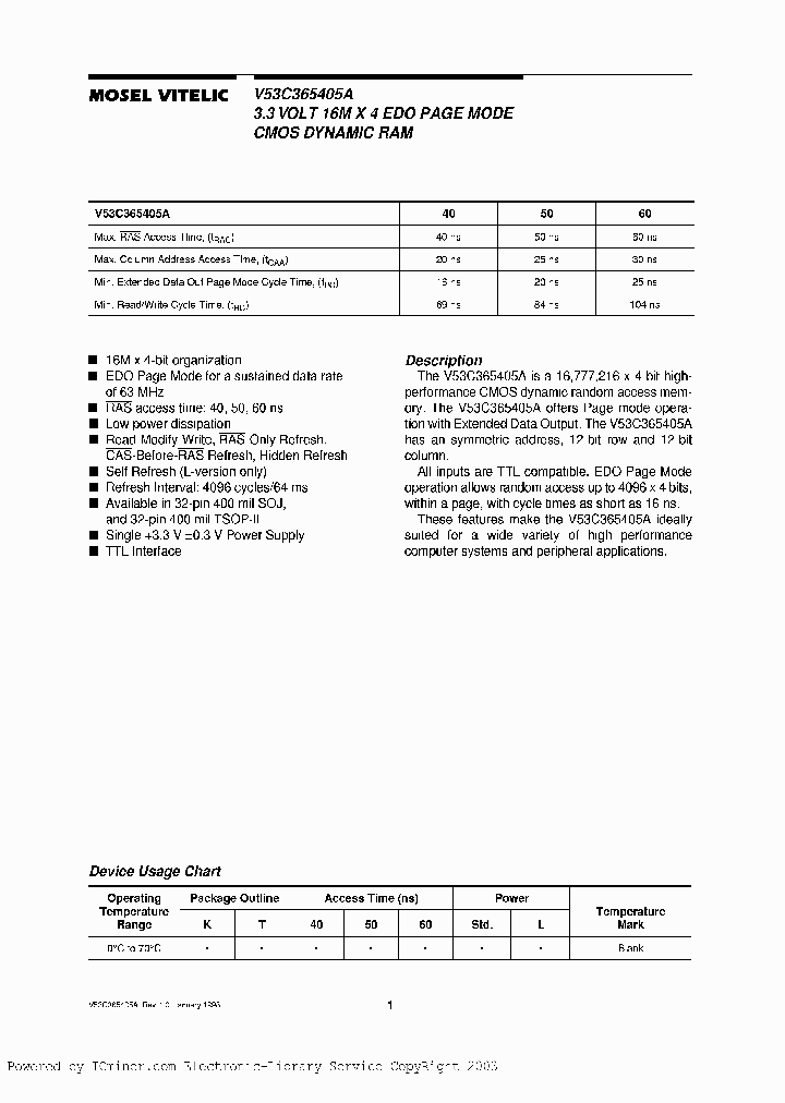 V53C365405AK-60L_2223462.PDF Datasheet