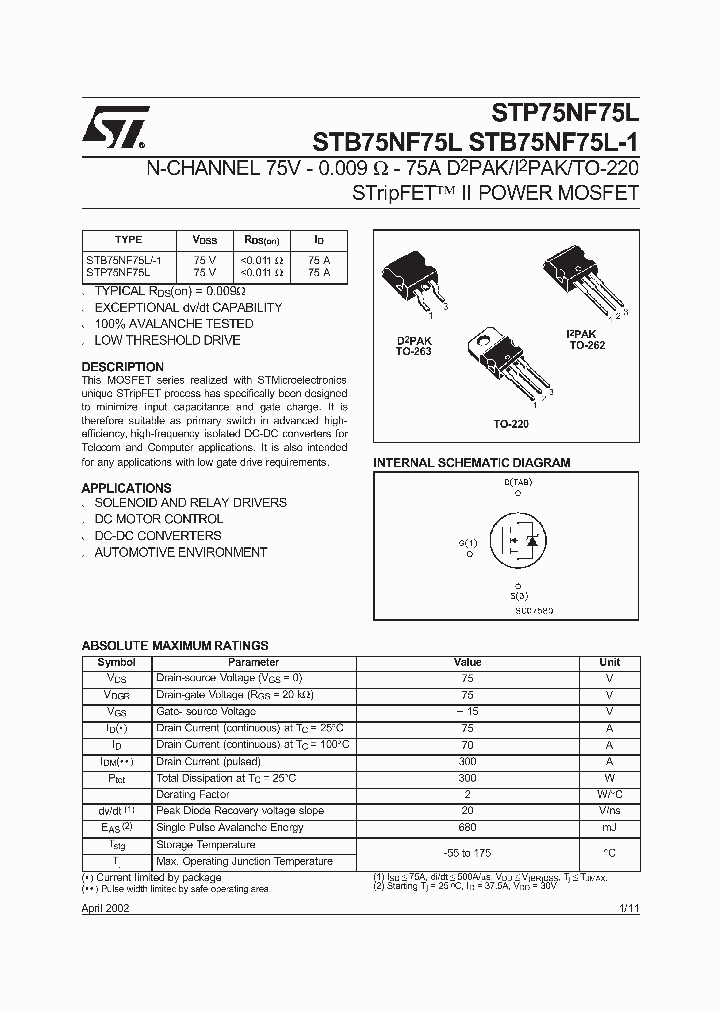 STB75NF75LT4_2223624.PDF Datasheet