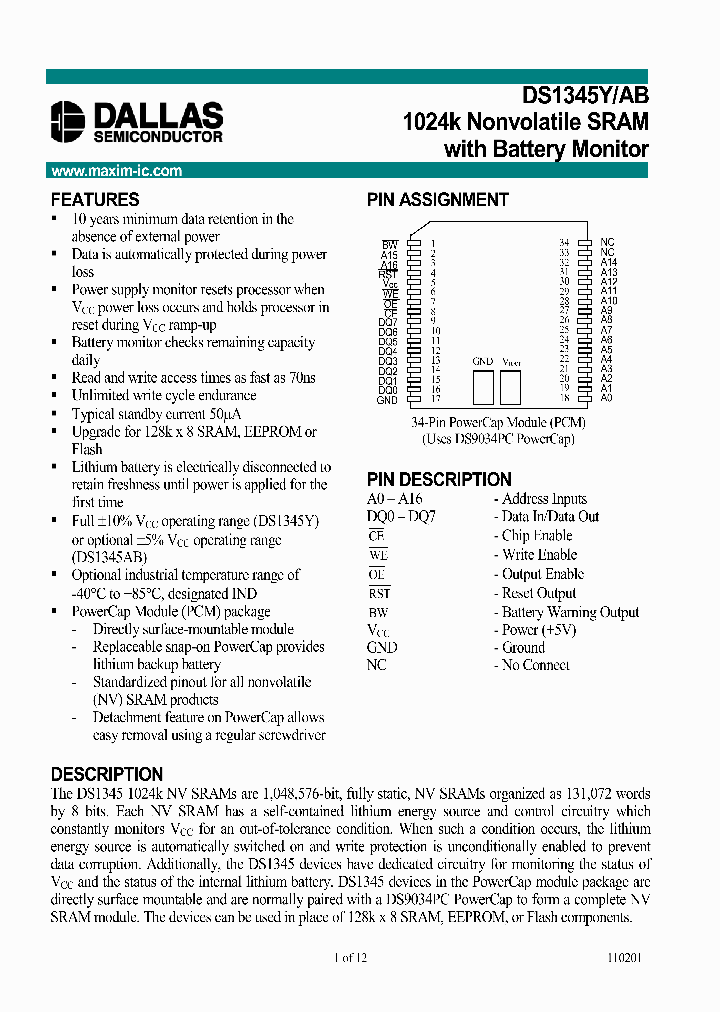 DS1345YP-70_2223183.PDF Datasheet