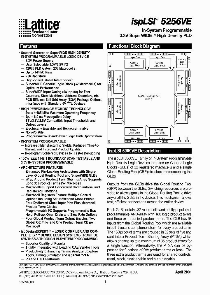 ISPLSI5256VE-100LF256_2221727.PDF Datasheet