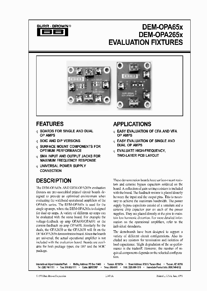 DEM-OPA65XDEM-OPA265X_2225355.PDF Datasheet
