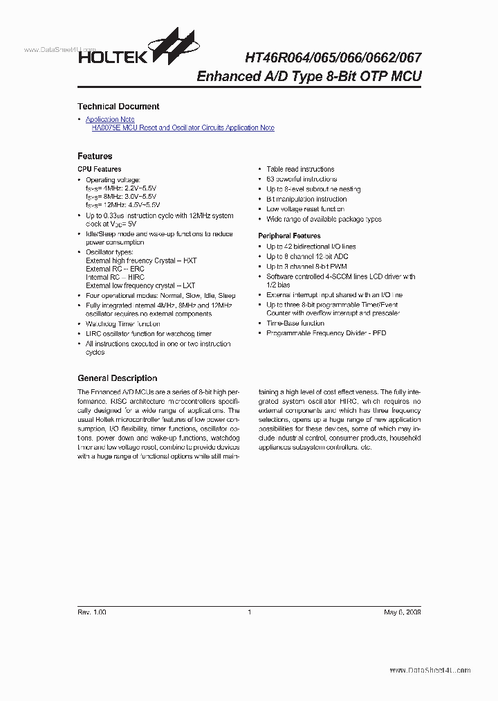 HT46R066_2231050.PDF Datasheet