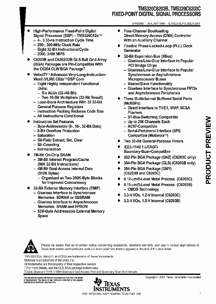 TMS320C6203CGNZA250_2230460.PDF Datasheet
