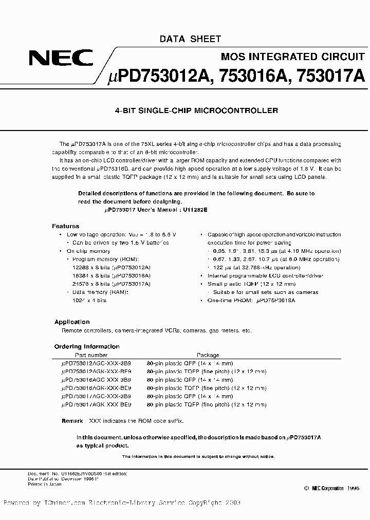 UPD753016AGK-XXX-BE9_2228325.PDF Datasheet