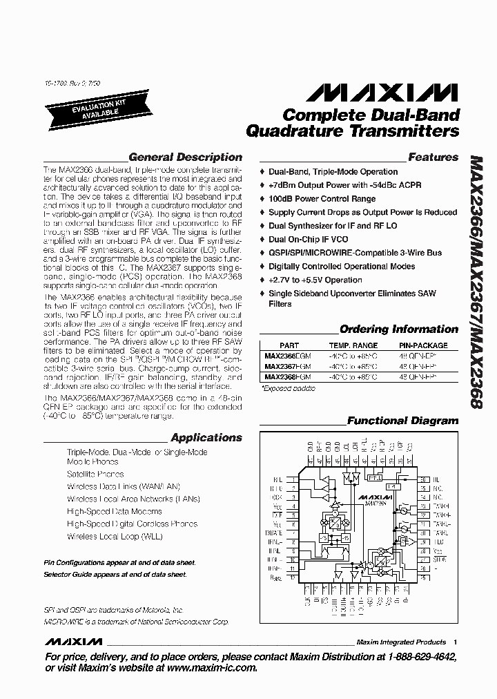 MAX2367EGM_2232260.PDF Datasheet