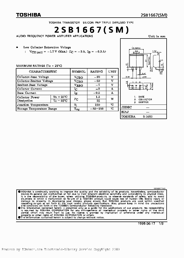 2SB1667YSM_2232308.PDF Datasheet