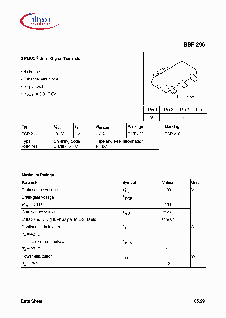 BSP296Q67000-S067_2231577.PDF Datasheet