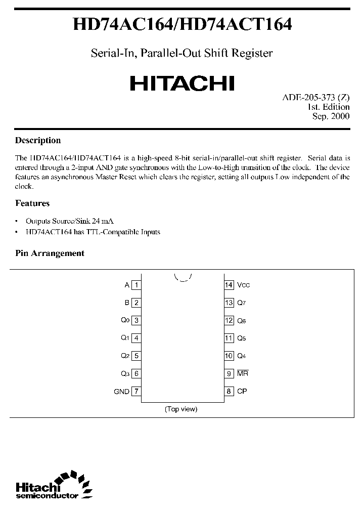 HD74AC164HD74ACT164_2233101.PDF Datasheet
