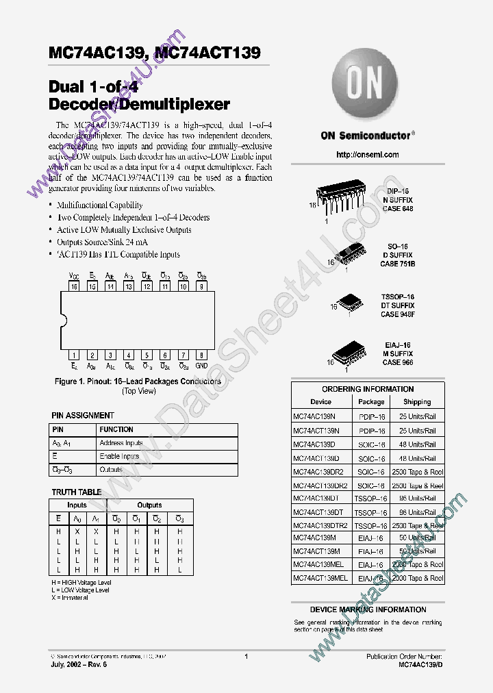 MC74AC139_2233979.PDF Datasheet