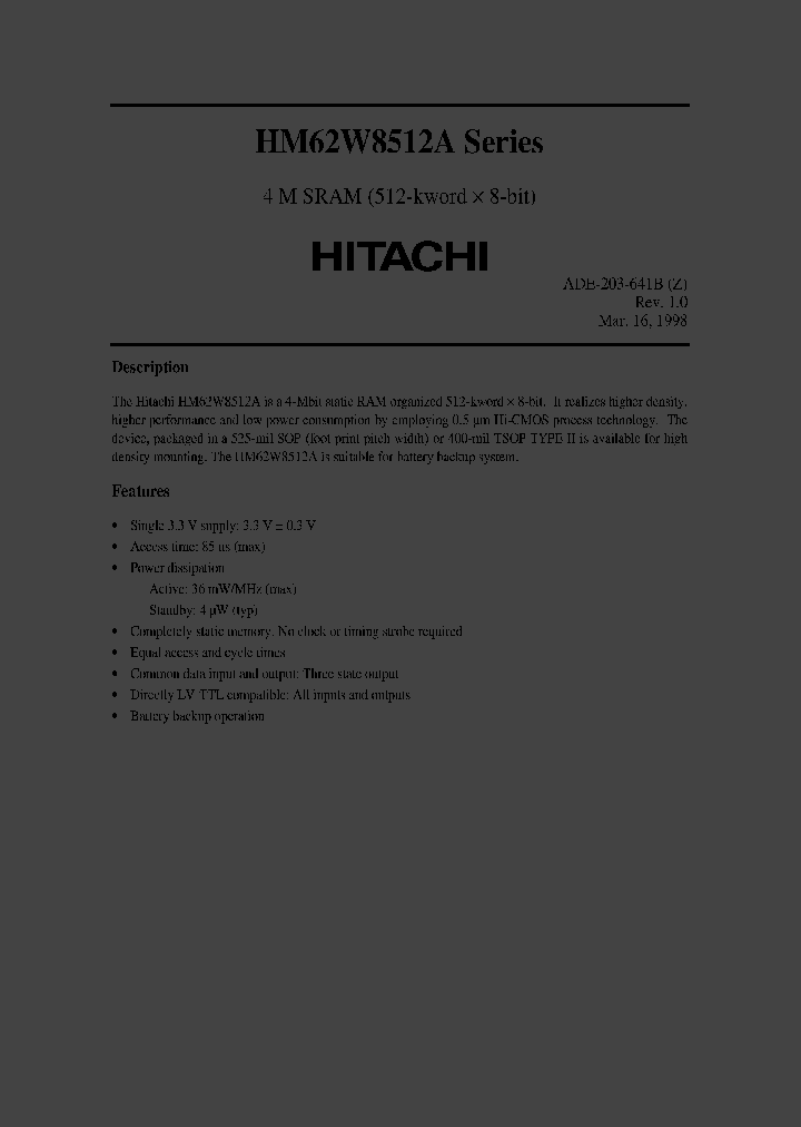 HM62W8512ALFP-8SL_2235500.PDF Datasheet