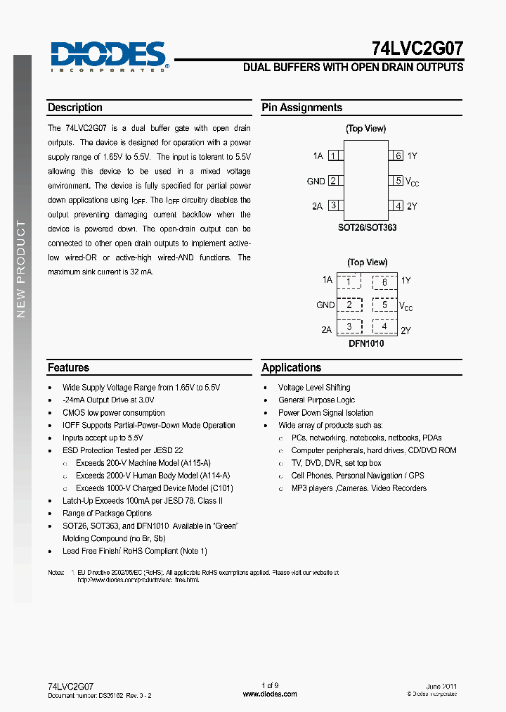 74LVC2G07W6-7_2235767.PDF Datasheet