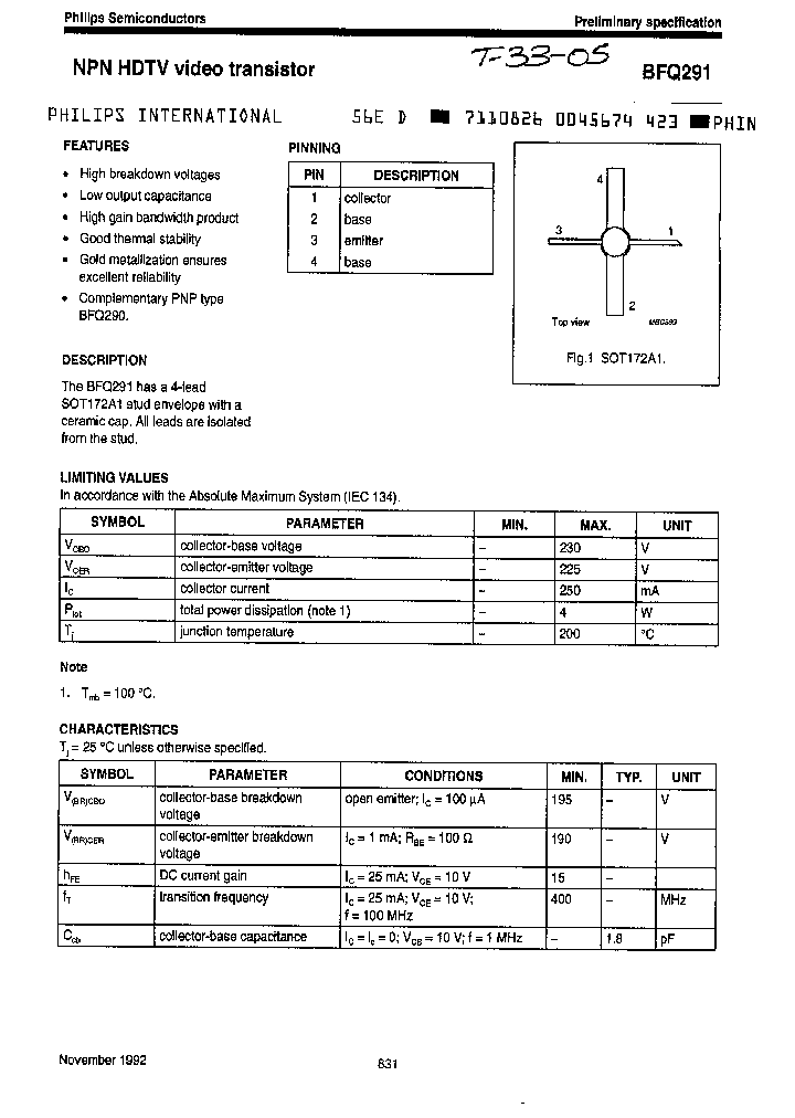 BFQ291_2240052.PDF Datasheet