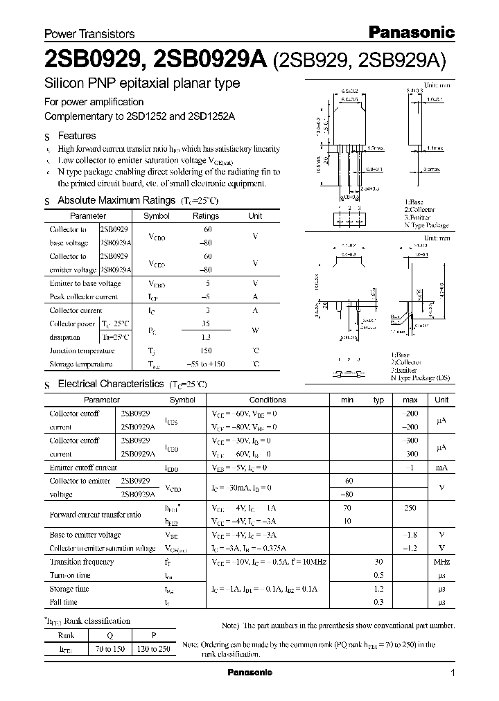 2SB09292SB0929A2SB9292SB929A_2239085.PDF Datasheet